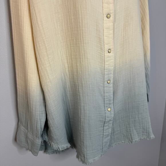 Wrangler x Lainey Wilson Gauzy Dip-Dye Western Snap Shirt Rodeo Rancho Women's L - Picture 9 of 15